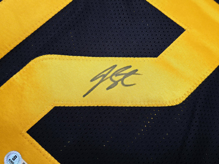 West Virginia Mountaineer Geno Smith Signed Blue Jersey Beckett Witness