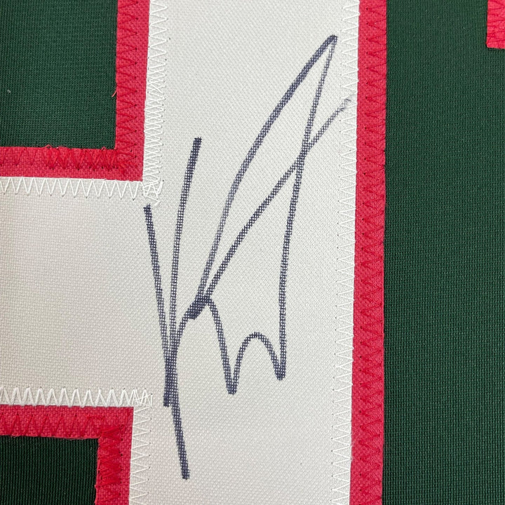 Framed Autographed/Signed Kirill Kaprizov 33x42 Minnesota Green Jersey COA
