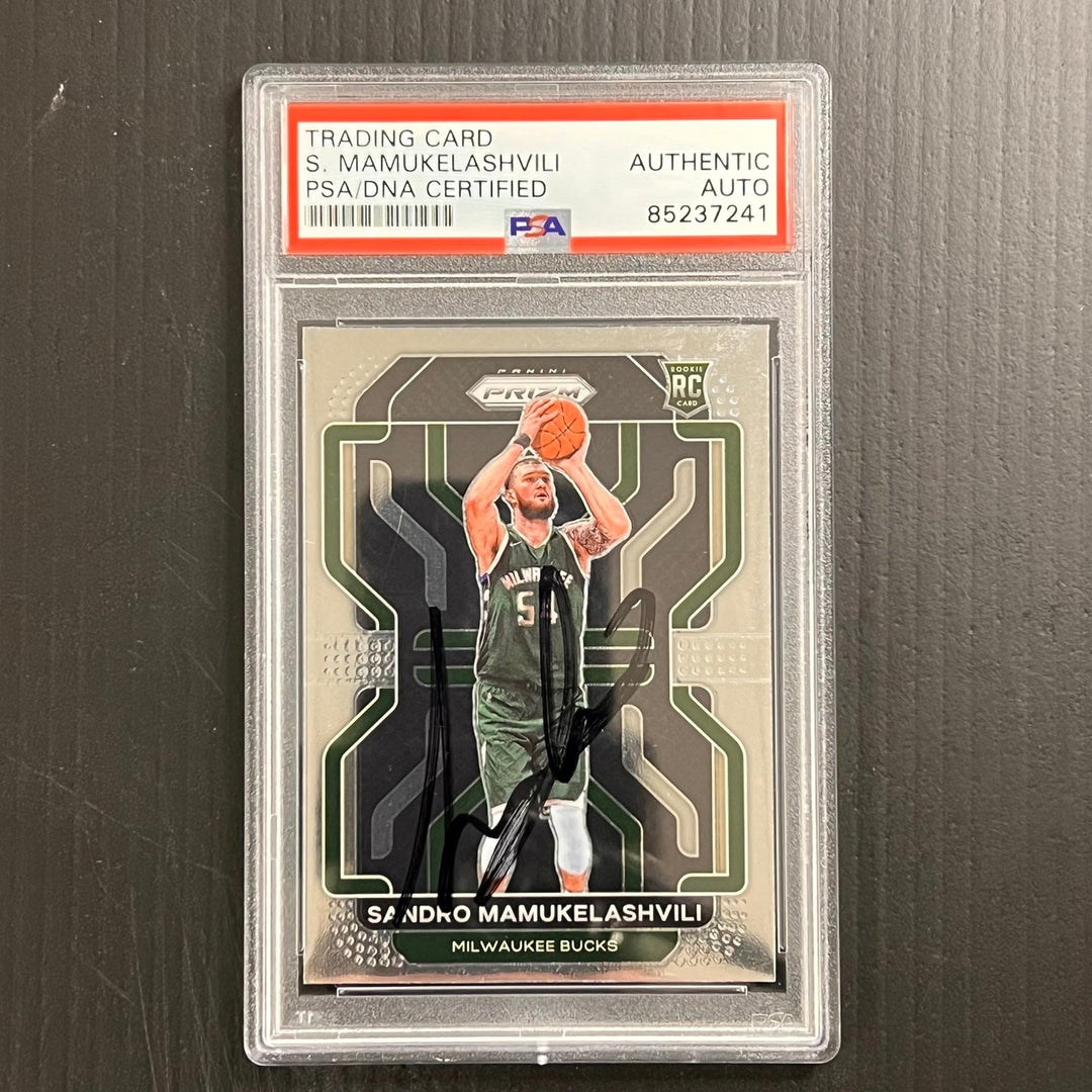 2021-2022 Panini Prizm #293 Sandro Mamukelashvili Signed Card AUTO PSA/DNA Slabb