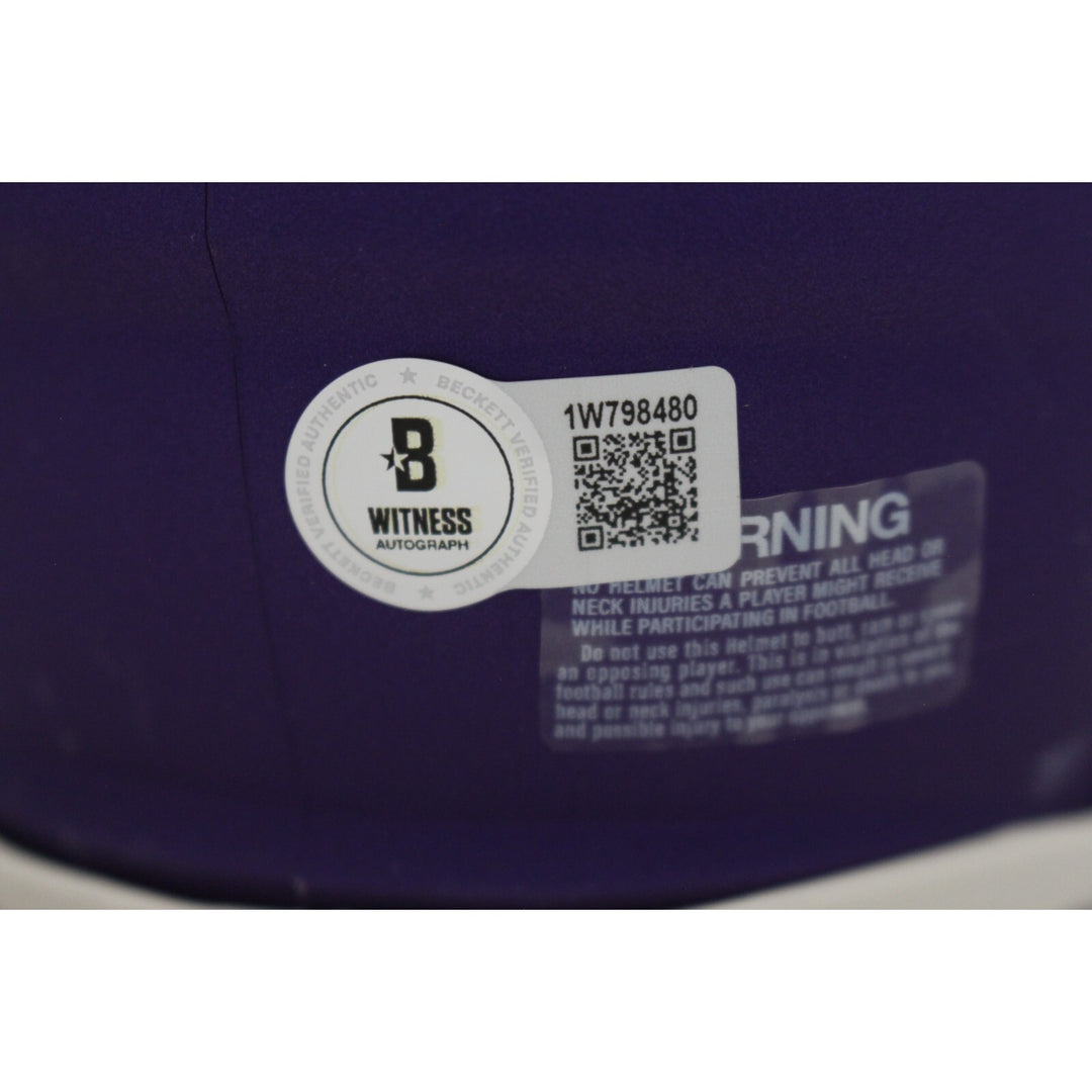 Cris Carter Autographed/Signed Minnesota Vikings Mini Helmet HOF Beckett 46730