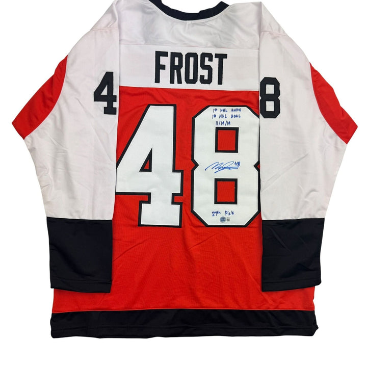 Autographed/Signed Morgan Frost Philadelphia Orange Jersey Beckett BAS COA