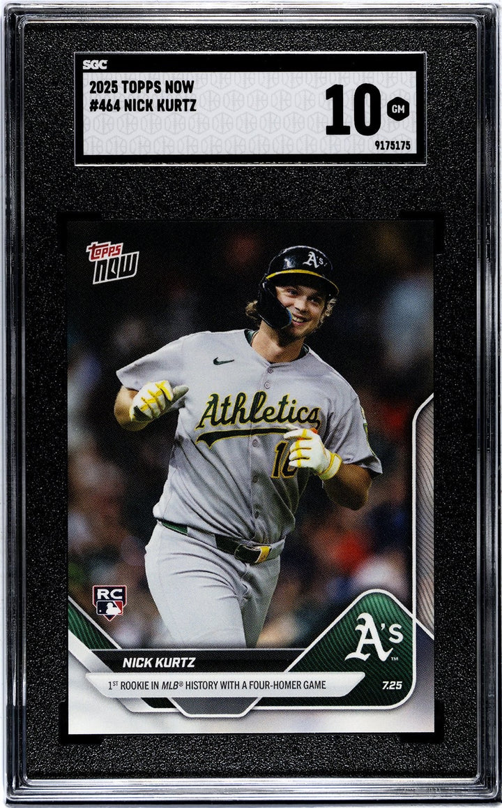 Graded 2025 Topps Now Nick Kurtz #464 Rookie RC Card SGC 10 Gem Mint