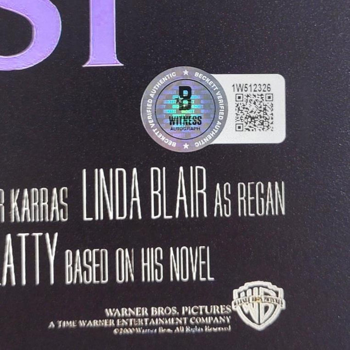 Linda Blair signed "Regan" The Exorcist 11x17 movie poster photo ~ Beckett BAS