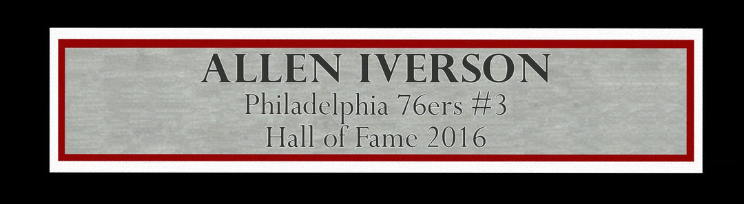Philadelphia 76ers Allen Iverson Signed Framed White Jersey BAS Witness