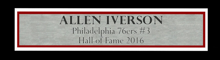 Philadelphia 76ers Allen Iverson Signed Framed White Jersey BAS Witness