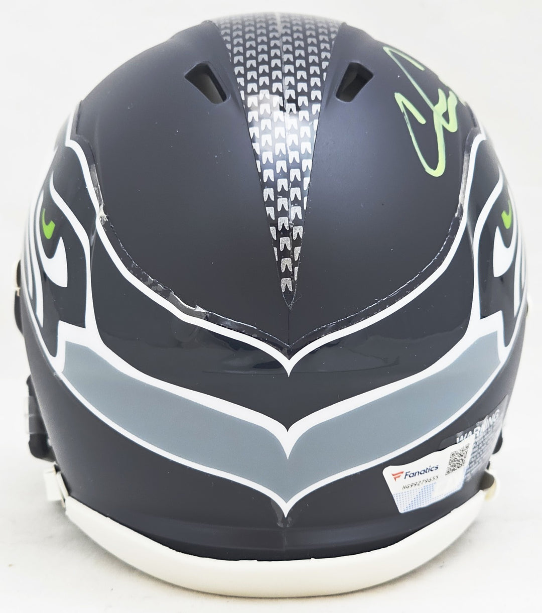 Chris Carson Signed Seattle Seahawks Blue Speed Mini Helmet Fanatics Holo
