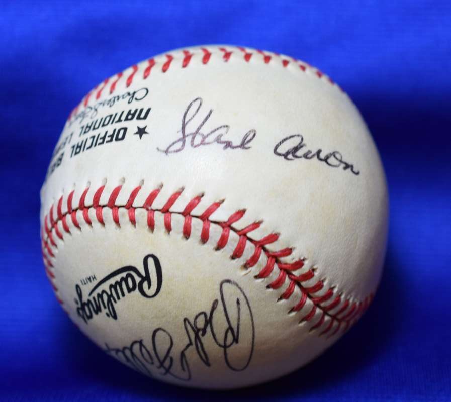 Aaron Robinson Feller Doerr JSA National League Feeney Signed by 5 Baseball