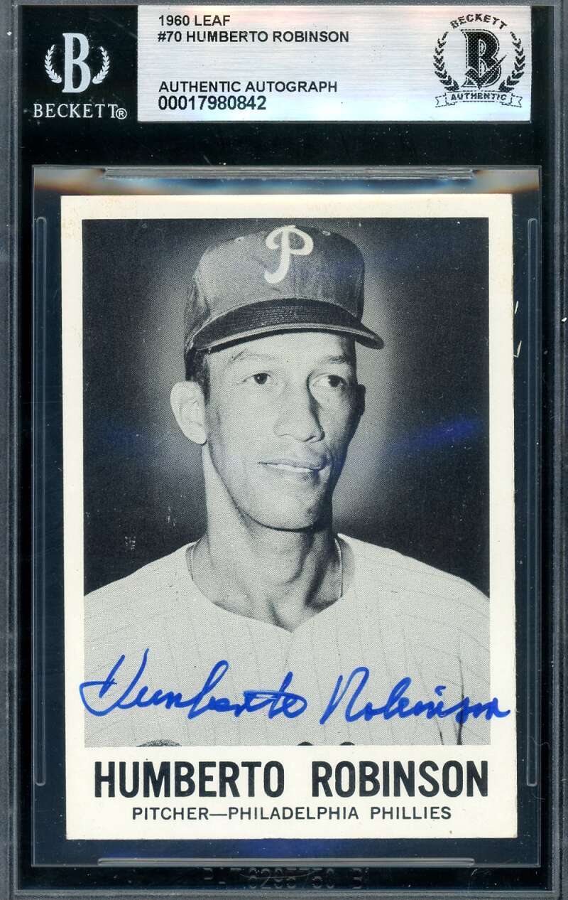 Humberto Robinson Beckett BAS Signed 1960 Leaf Autograph