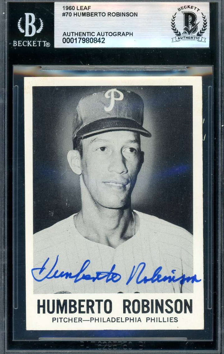 Humberto Robinson Beckett BAS Signed 1960 Leaf Autograph
