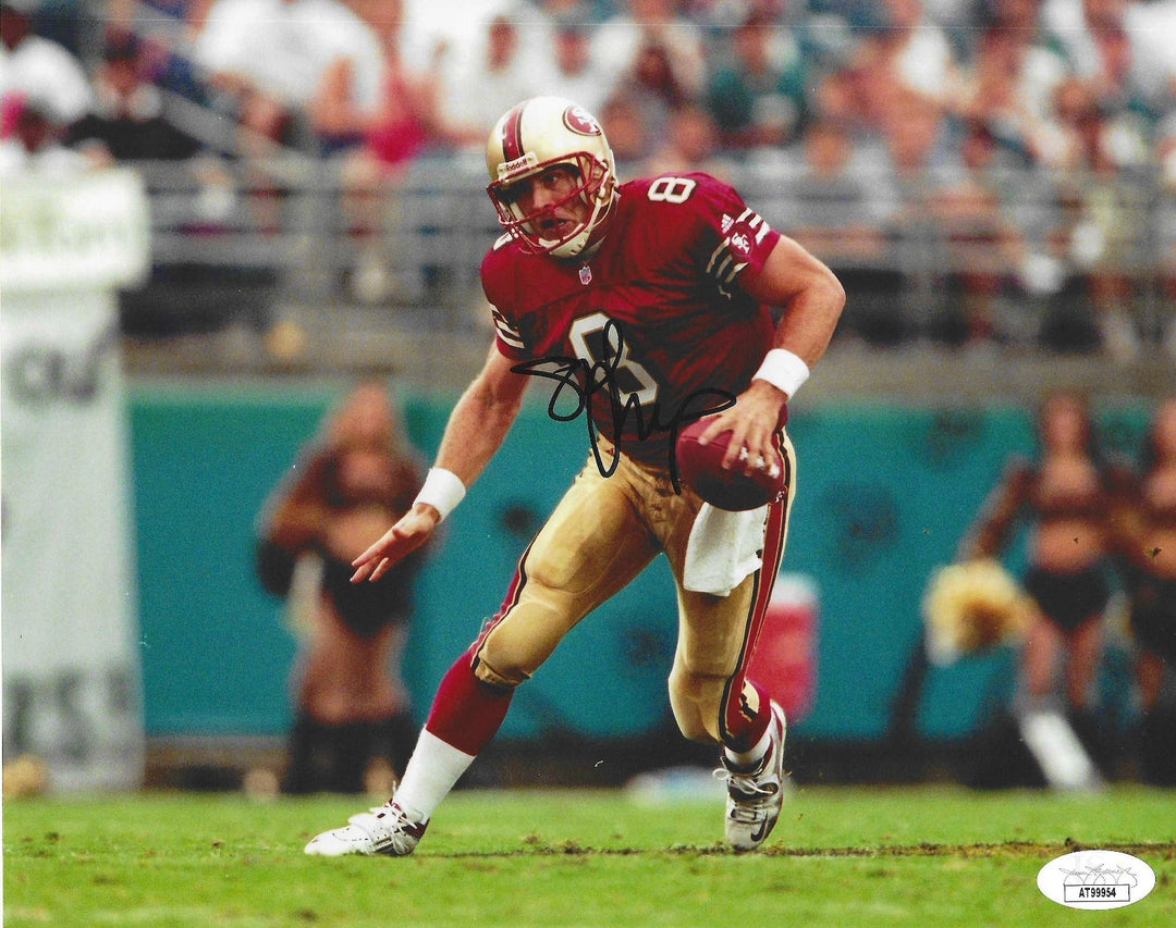 STEVE YOUNG SIGNED SAN FRANCISCO 49ERS FOOTBALL 8X10 PHOTO SUPER BOWL JSA COA