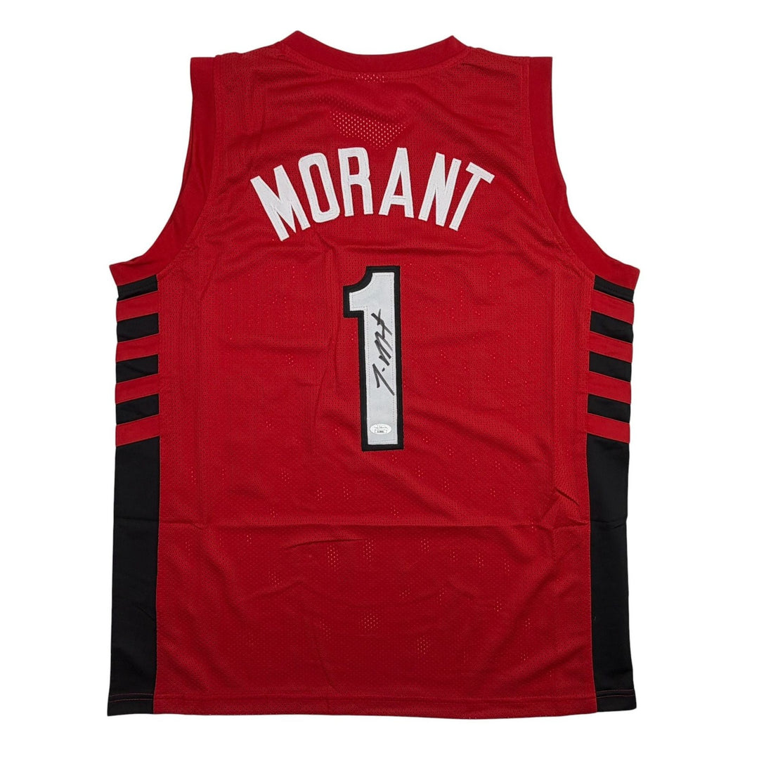 Autographed/Signed Ja Morant Portland Red Basketball Jersey JSA COA