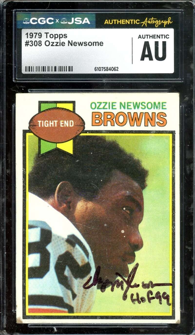 Ozzie Newsome CGC JSA Coa Signed 1979 Topps Rookie Autograph