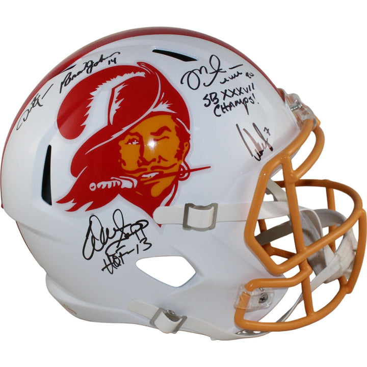 Tampa Bay Buccaneers SB 37 Alstott Sapp +3 Signed F/S TB Helmet Beckett W 54866