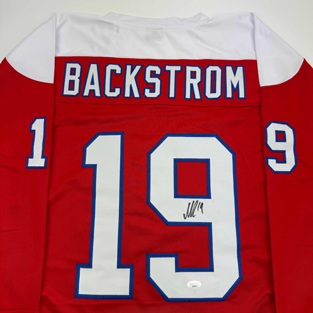 Autographed/Signed Nicklas Backstrom Washington Red Retro Jersey JSA COA