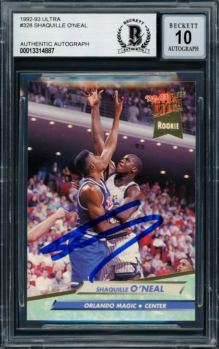 Shaquille Shaq O'Neal Signed 1992-93 Fleer Ultra RC 328 Magic Auto GM 10 Beckett