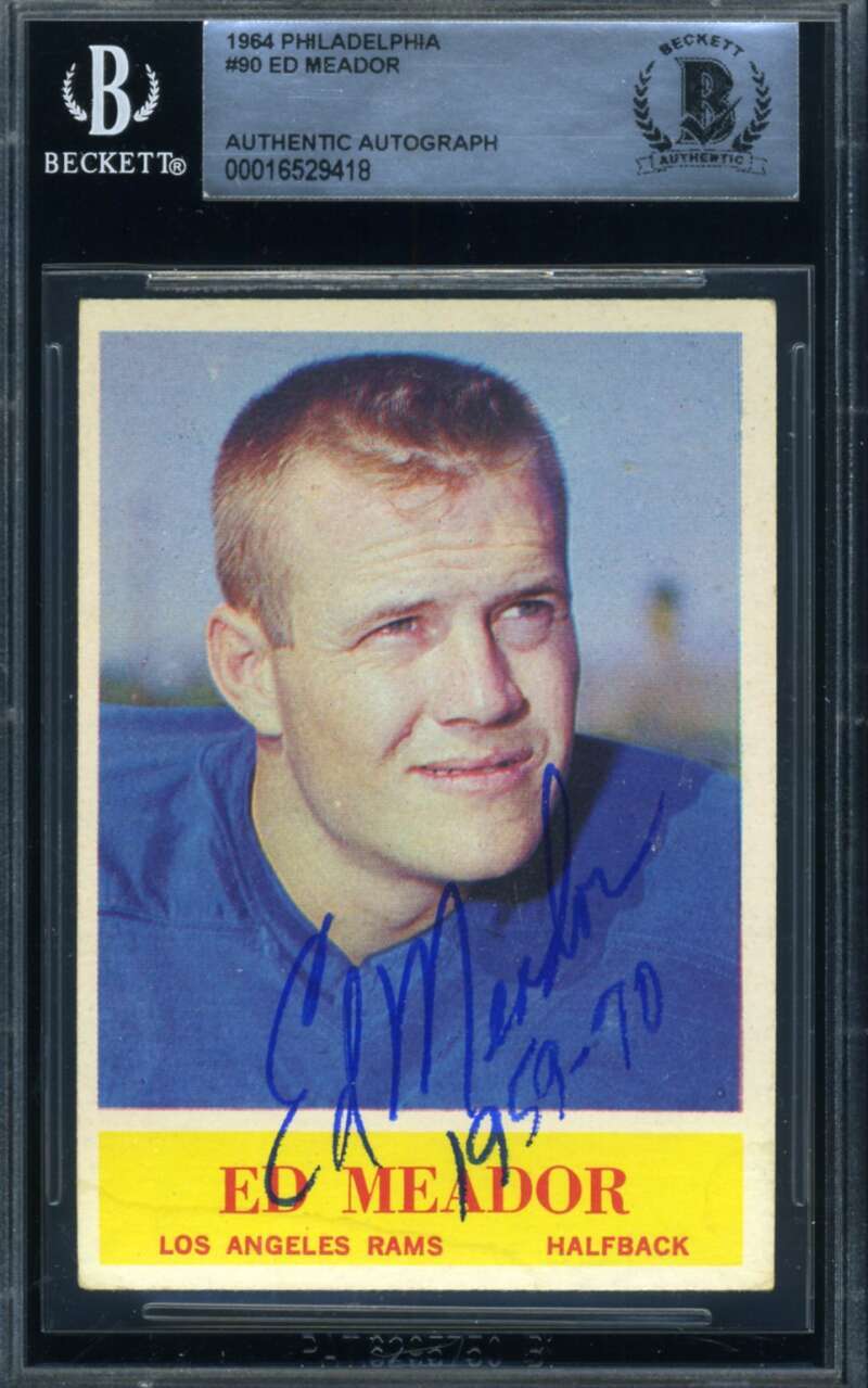 Ed Meador Beckett BAS Signed 1964 Philadelphia Rookie Autograph
