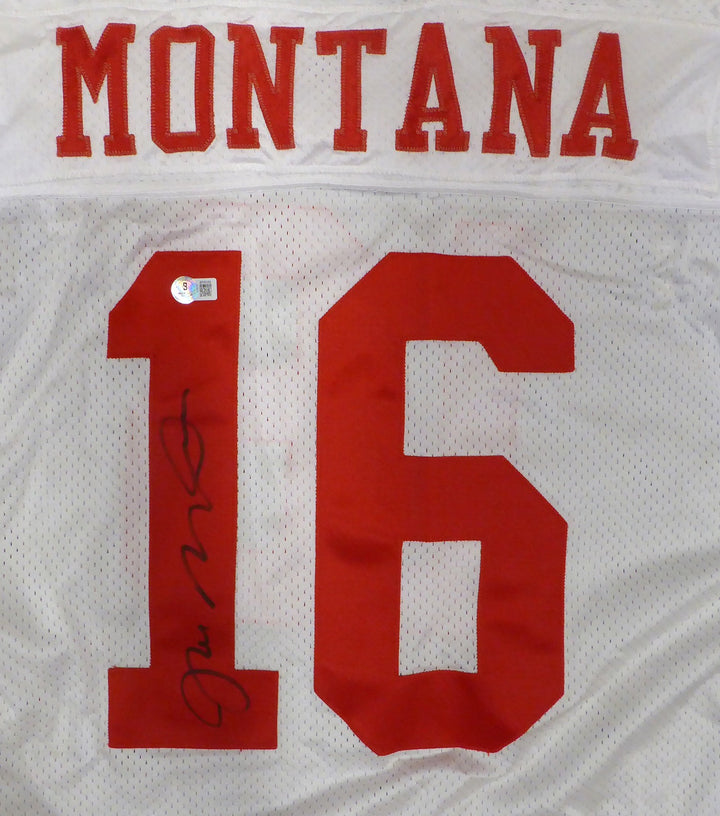 49ers Joe Montana Auto White Wilson Authentic Game Model Jersey Beckett #BP55356