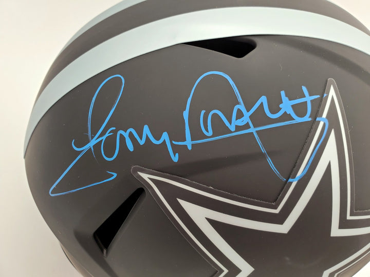 Tony Dorsett Signed Eclipse Black Cowboys Full Size Speed Replica Helmet Beckett
