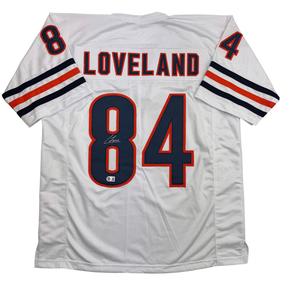 Autographed/Signed Colston Loveland Chicago White Football Jersey BAS COA