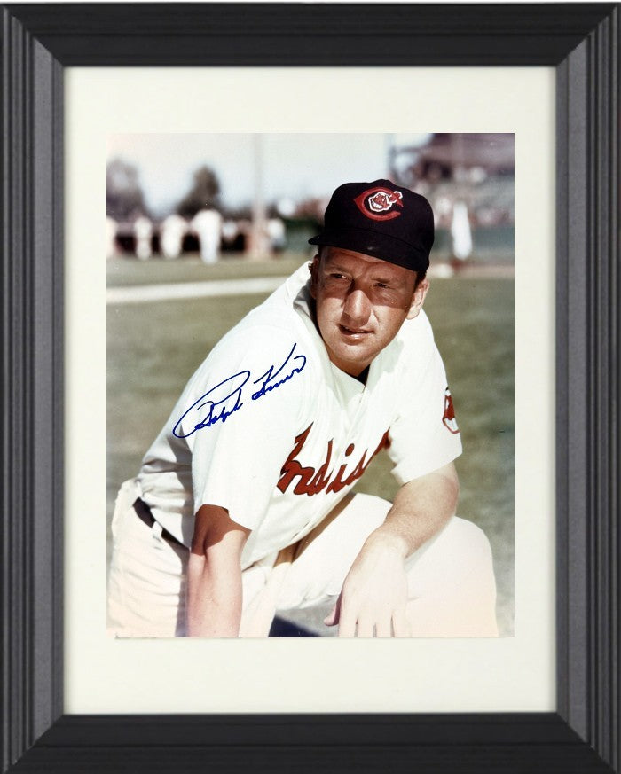 Ralph Kiner signed Cleveland 8x10 Photo minor dings Framed-COA (HOF/6X All Star)
