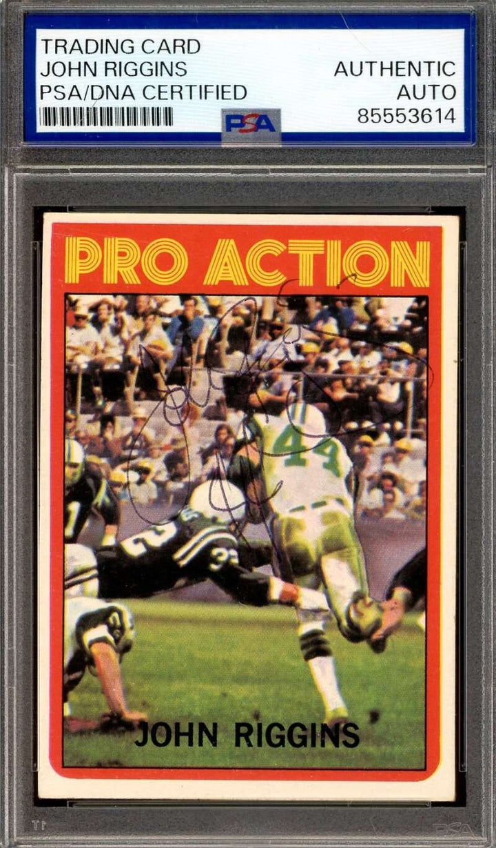 John Riggins PSA DNA Signed 1972 Topps Pro Action Rookie Autograph