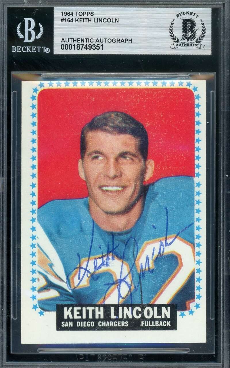 Keith Lincoln Beckett BAS Signed 1964 Topps Autograph