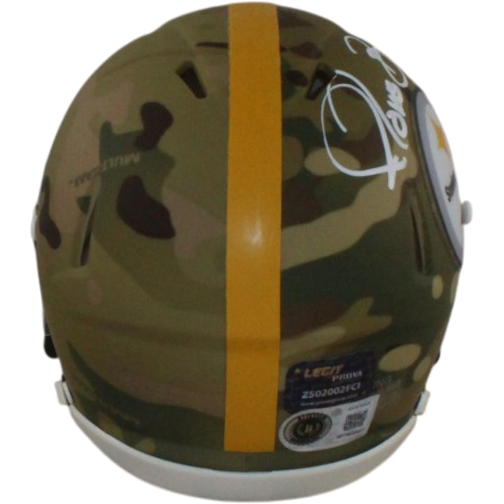 Jerome Bettis Signed Pittsburgh Steelers Camo Mini Helmet Beckett WIT 57537