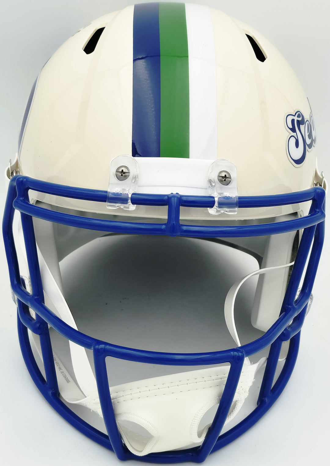 Earl Thomas III Signed Seahawks Cream Retro Full Sz Rep Speed Helmet Beckett Wit