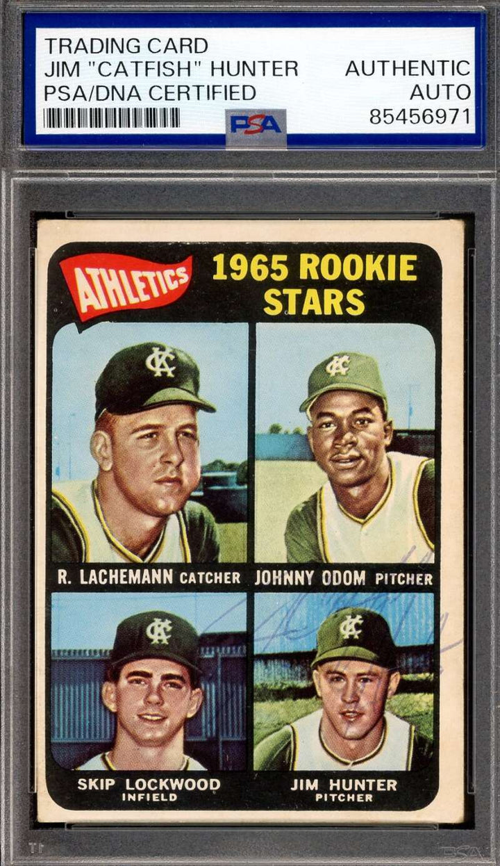 Jim Catfish Hunter PSA DNA Vintage Signed 1965 Topps Rookie Rare Autograph