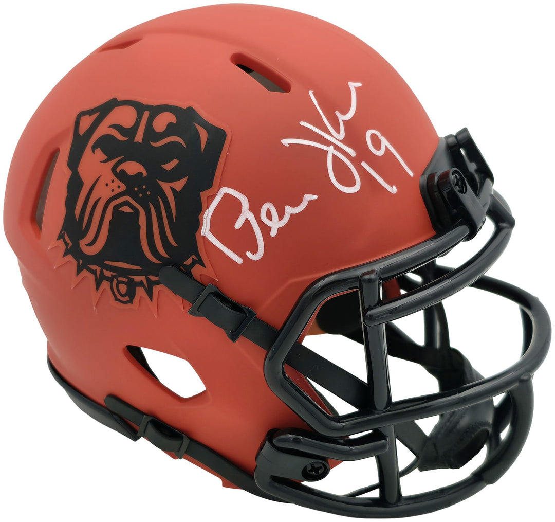 Bernie Kosar Signed Cleveland Browns Rave Orange Speed Mini Helmet JSA Witness