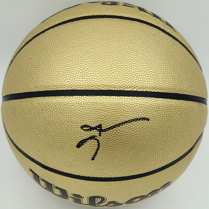 Allen Iverson Auto Gold Edition Logo Basketball 76ers Beckett Witness