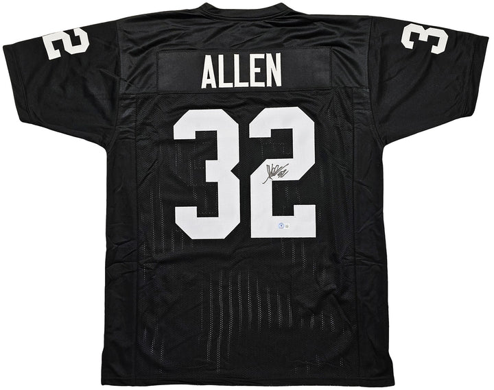 Oakland Raiders Marcus Allen Signed Black Jersey Beckett Witness