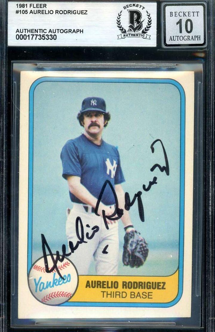 Aurelio Rodriguez Gem Mint 10 Beckett BAS Signed 1981 Fleer Autograph
