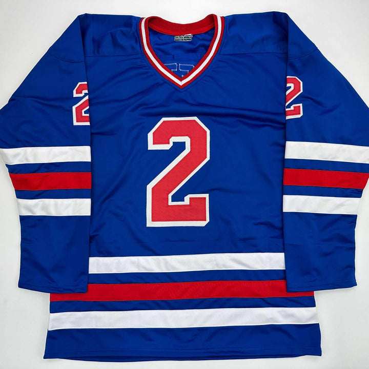 Facsimile Autographed Brian Leetch New York Blue Reprint Jersey Size Men's XL