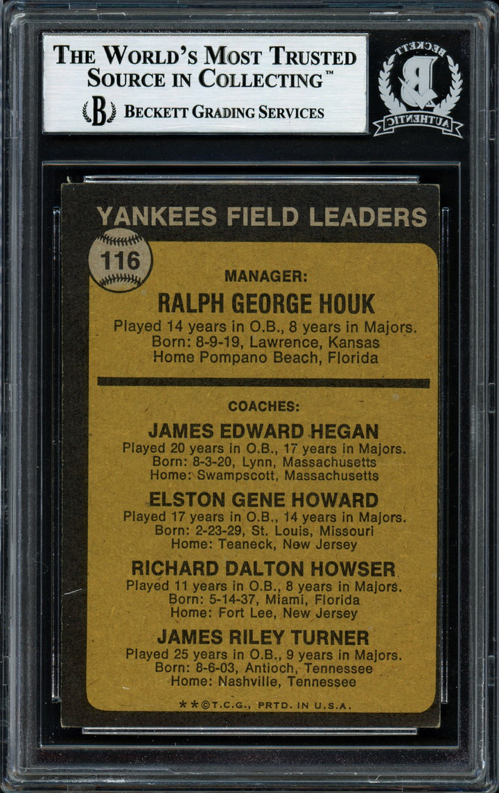 Elston Howard Signed 1973 Topps Card #116 New York Yankees Beckett BAS #12057392