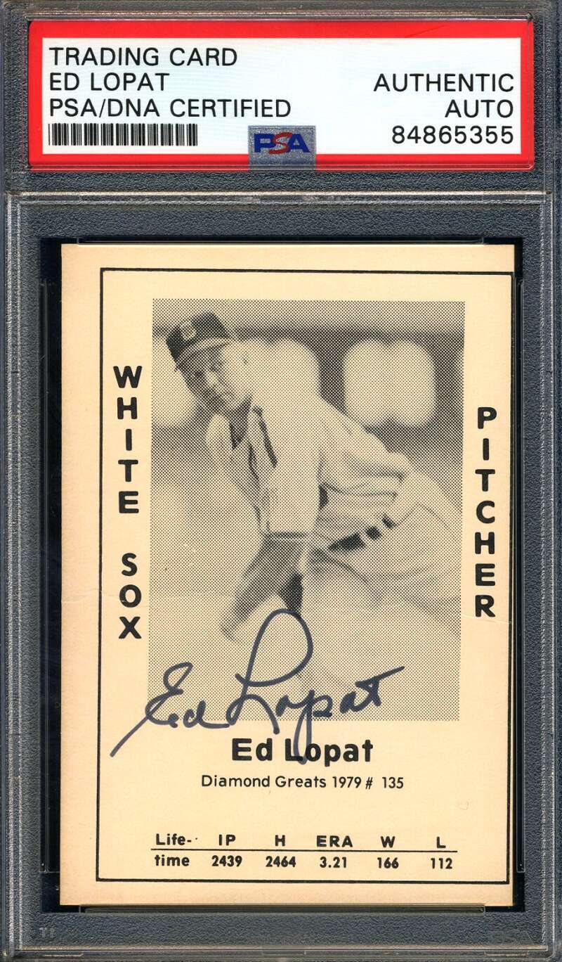Ed Lopat PSA DNA Signed 1979 Diamond Greats Autograph