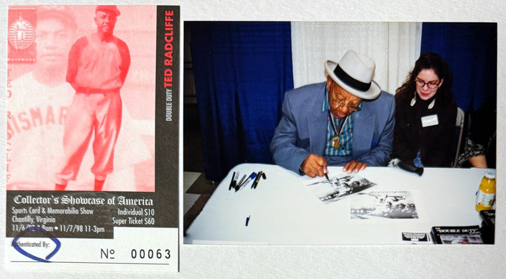 Ted Double Duty Radcliffe signed Homestead Grays 8x10 Photo imperfect- COA