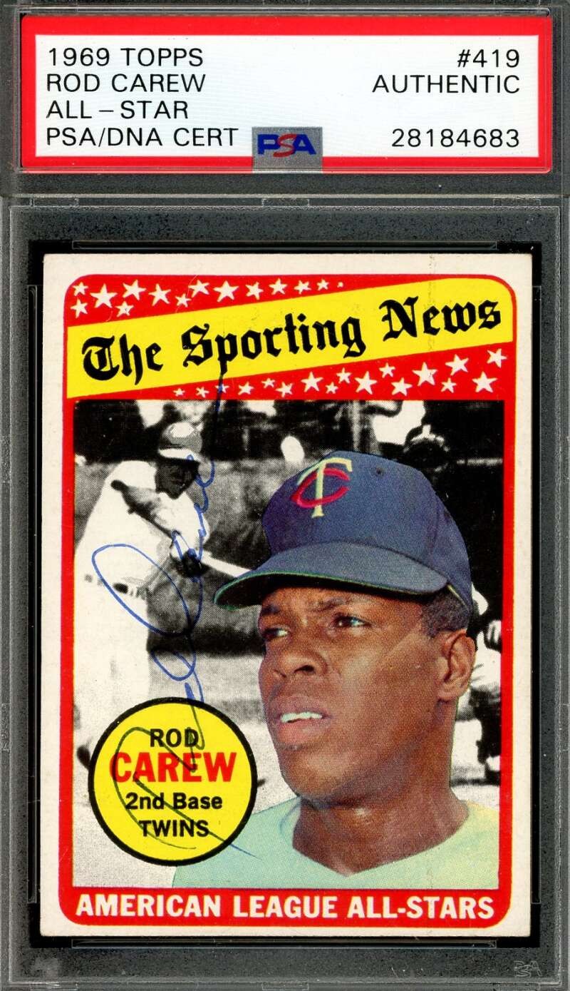 Rod Carew PSA DNA Signed 1969 Topps All Star Autograph Twins