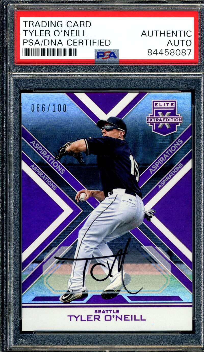 Tyler O`Neill PSA DNA Coa Signed 2016 Panini Elite /100 Autograph