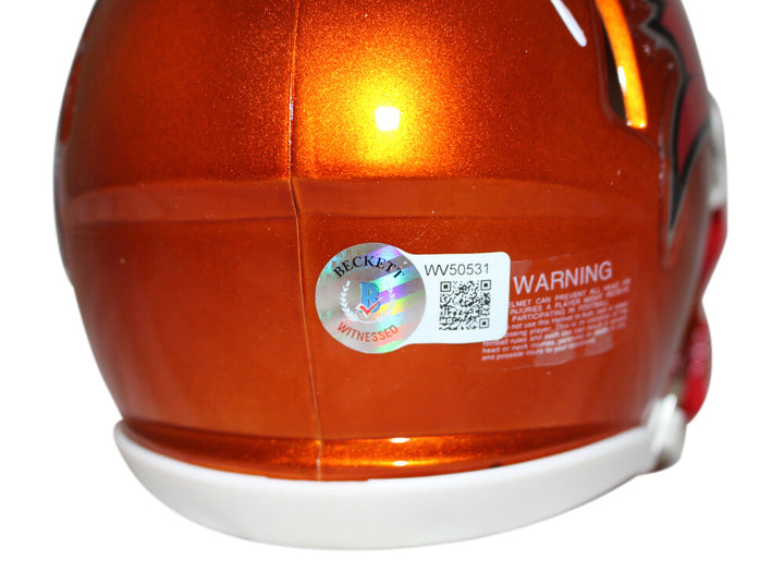 John Lynch Autographed Tampa Bay Buccaneers Flash Mini Helmet HOF BAS 37034