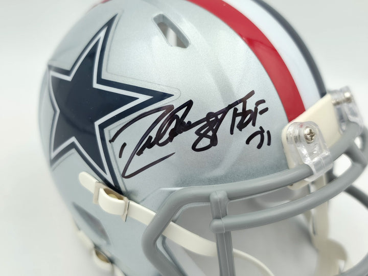 Drew Pearson Auto Cowboys Silver 1976 Throwback Speed Mini Helmet HOF 21 Beckett
