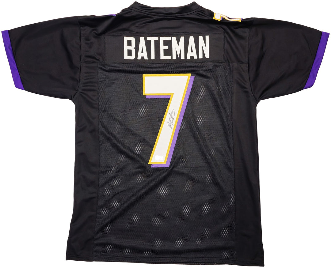 Baltimore Ravens Rashod Bateman Autographed Signed Black Jersey Beckett Wit