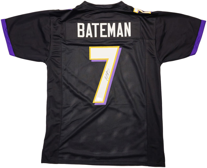 Baltimore Ravens Rashod Bateman Autographed Signed Black Jersey Beckett Wit