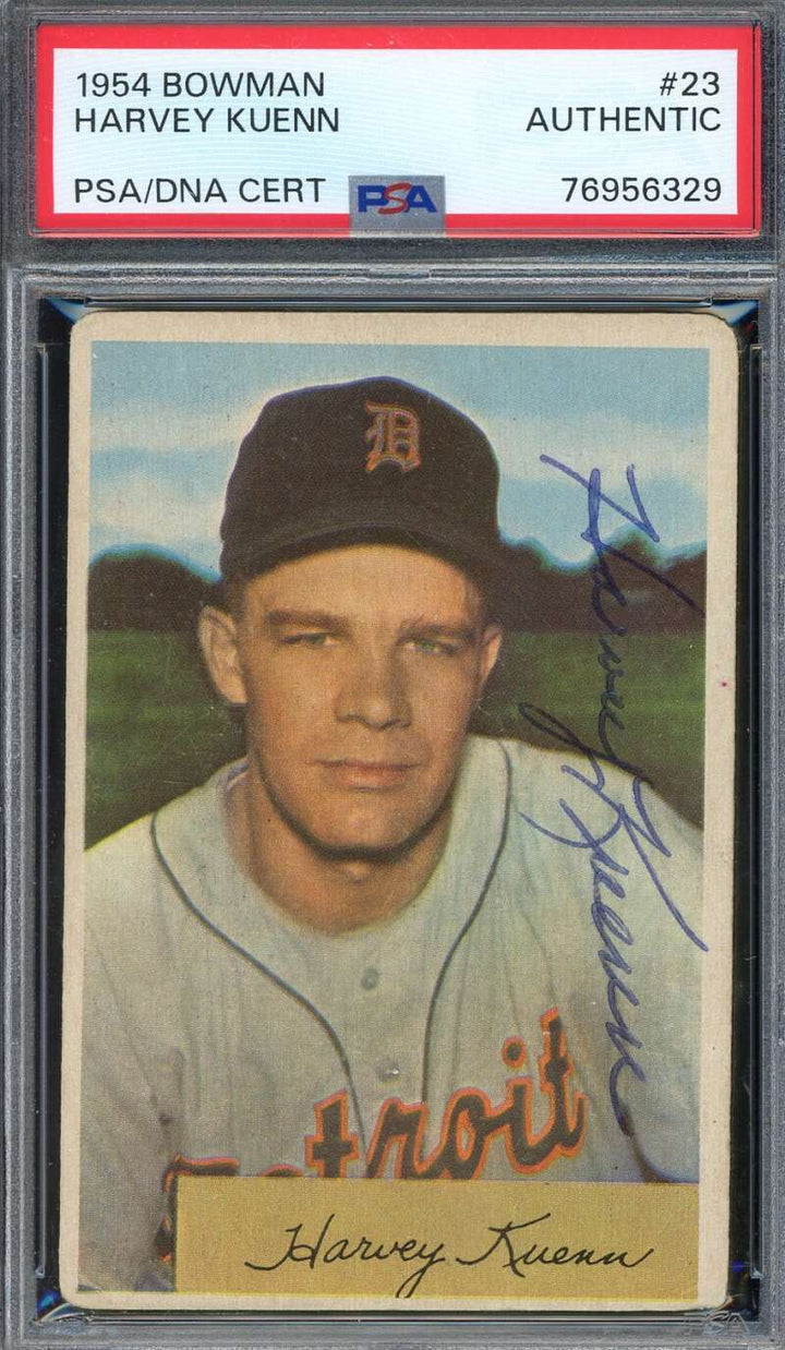 Harvey Kuenn PSA DNA Signed 1954 Bowman Rookie Autograph