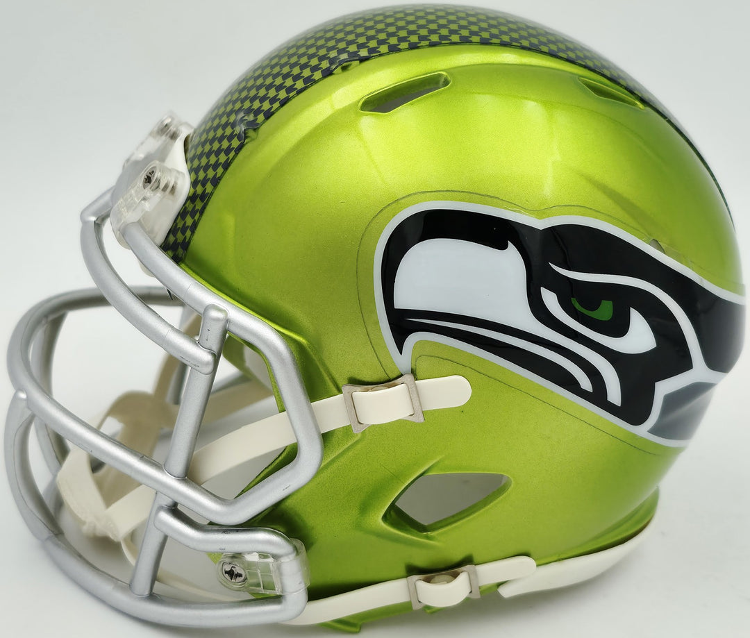 Brian Blades Signed Seattle Seahawks Flash Green Speed Mini Helmet MCS Holo