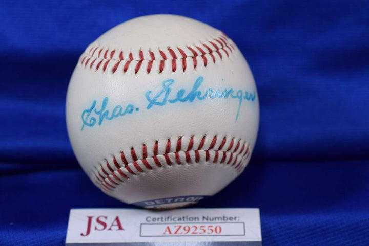 Charlie Gehringer JSA Coa Autograph Unofficial Detroit Tigers Signed Baseball