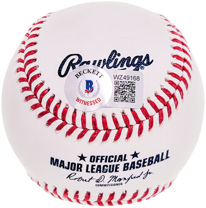Cesar Geronimo Signed Official MLB Baseball Reds "75-76 WS Champs" Beckett Wit