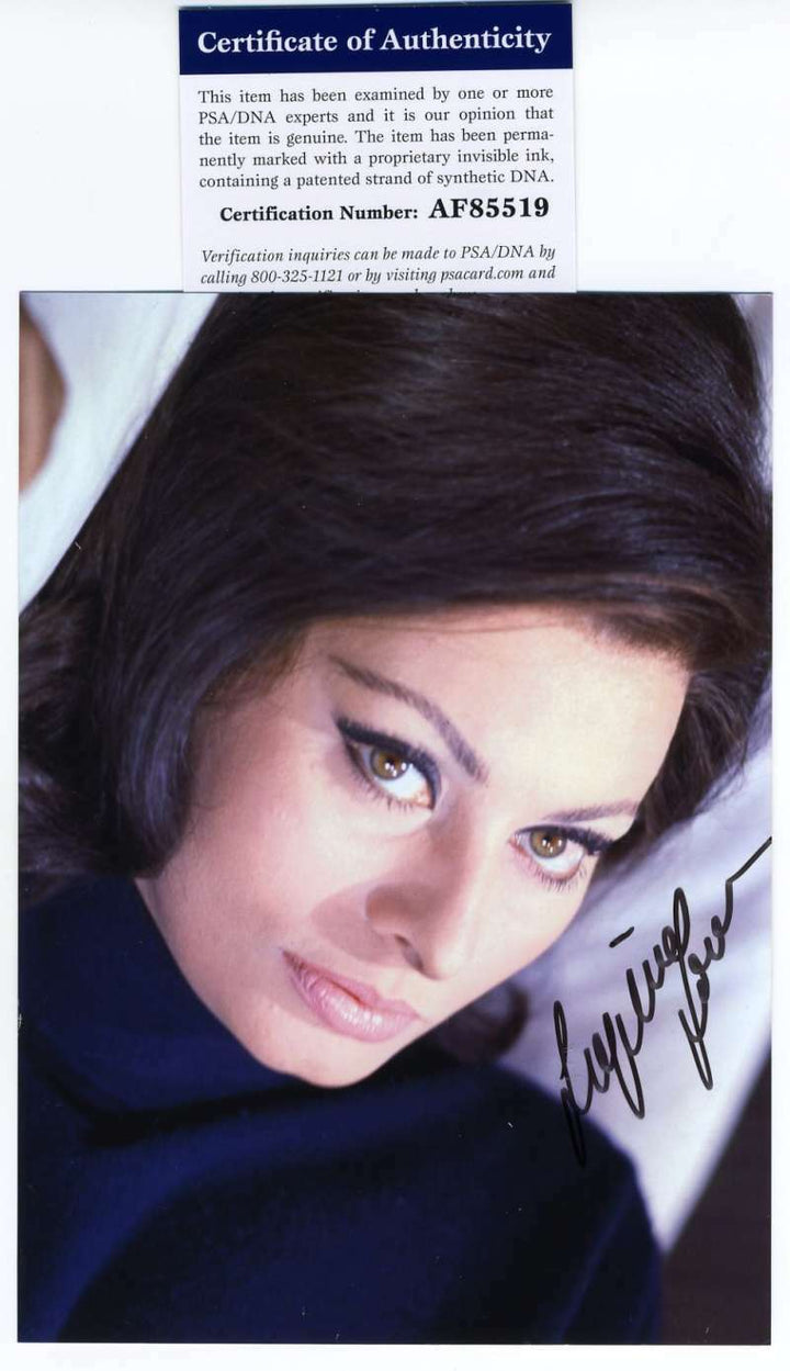Sophia Loren Psa Dna Coa Autograph 5x7 Photo Hand Signed