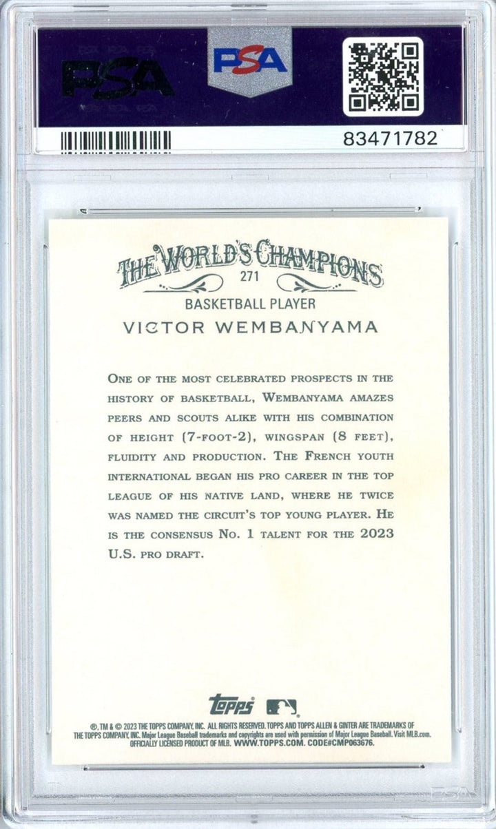 Graded 2023 Topps Allen&Ginter Victor Wembanyama #271 RC Card PSA 10