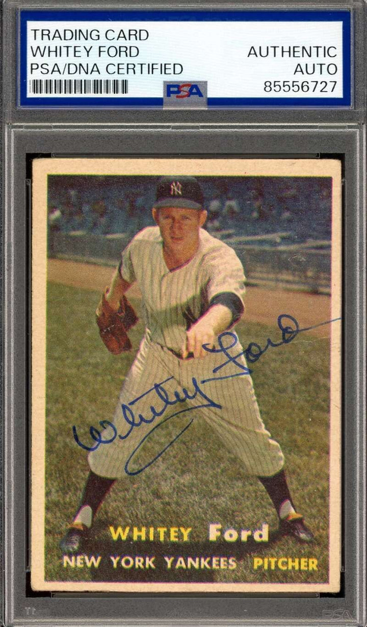 Whitey Ford PSA DNA Signed 1957 Topps Autograph